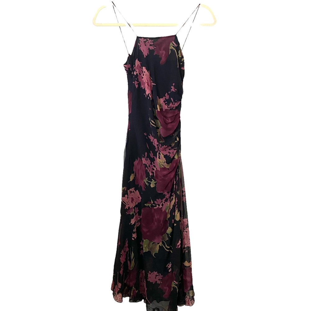 BARAMI Floral Silk Midi Dress Sz 2